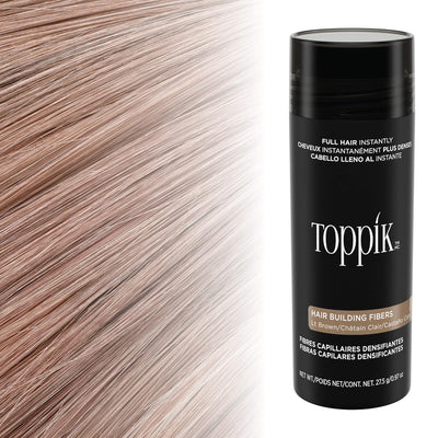 Toppik Haarfasern 55 g, Hellbraun, natürlich gewonnene Fasern aus Keratin für voller aussehendes Haa