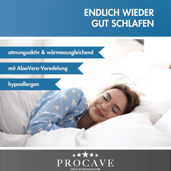 PROCAVE Micro-AloeVera Sommerdecke 200x200cm mit AloeVera-Veredelung | Microfaser | Aloe Vera | Step
