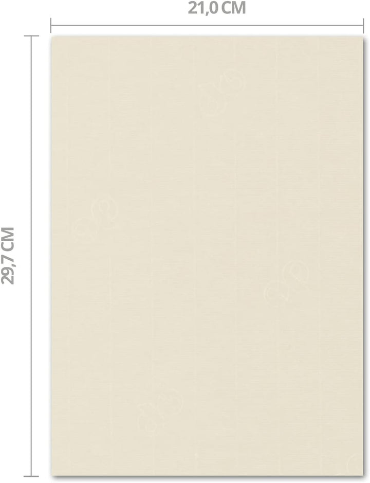 ARTOZ 100x Briefpapier - Chamois DIN A4 297 x 210 mm - Edle Egoutteur-Rippung - Hochwertiges Designp