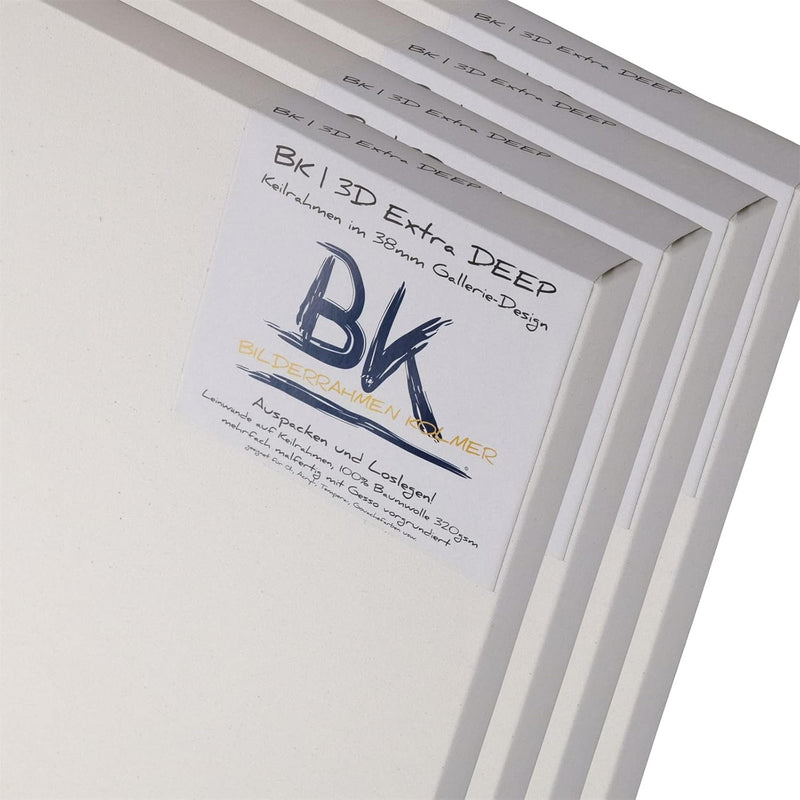 4X BK extra DEEP KEILRAHMEN 50x50 cm | Leinwände auf Keilrahmen 50x50 cm | extra hohe Keilrahmen mit