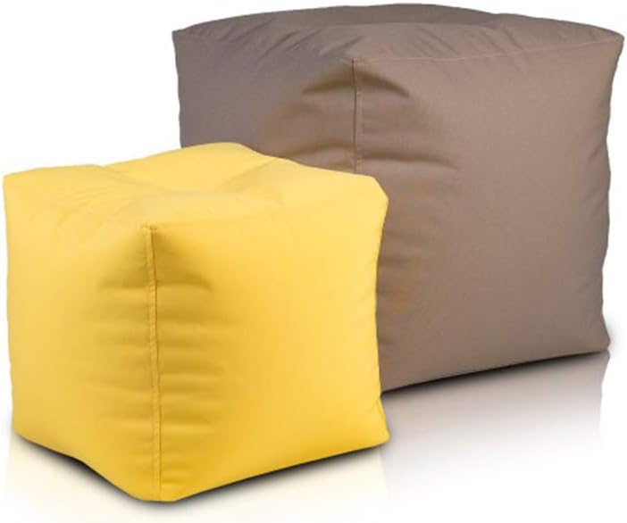 Ecopuf Cube S Fusshocker für den Aussenbereich, aus Polyester, wasserdicht, gefüllt mit Polystyrolkü