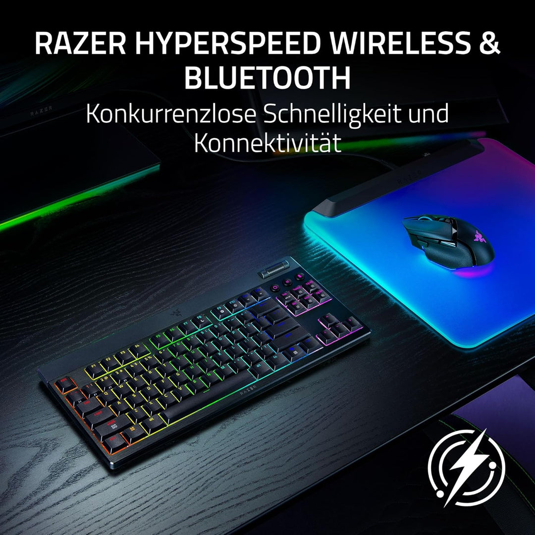Razer BlackWidow V4 Tenkeyless HyperSpeed Low Profil - Kabellose Hot-Swap-Gaming-Tastatur (HyperSpee