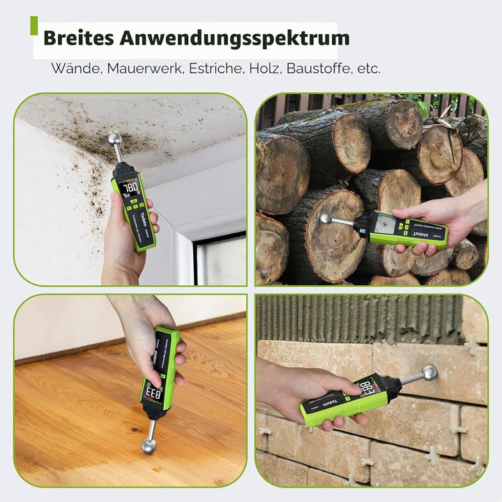 Feuchtigkeitsmessgerät, Zerstörungsfreie Messung Feuchtemessgerät mit Farb-LCD und Akustischem Alarm