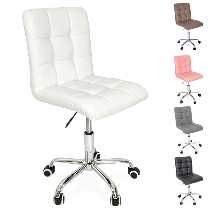 Drehstuhl Bürostuhl Schreibtischstuhl Höhenverstellbarer PC Stuhl Ergonomisch - Weiss, Weiss