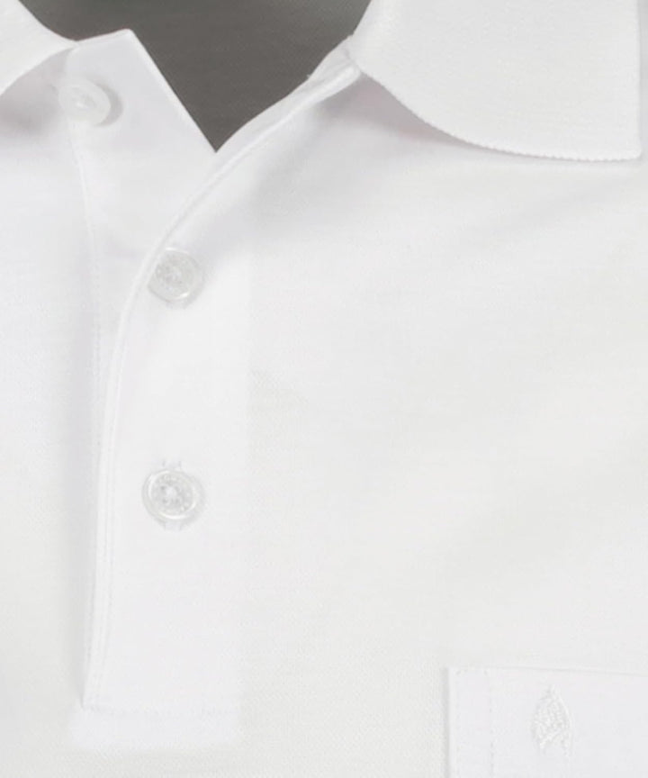 Ragman Herren Polo-Shirt, Basic, Langarm S 006-weiss, S 006-weiss