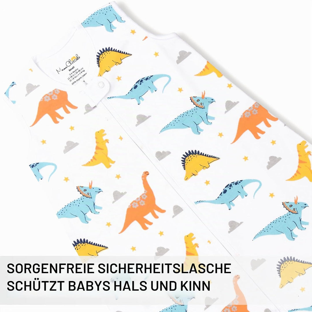 Mama Cheetah Baby Schlafsack, Bio-Baumwolle, Tragbare Babydecke, Schlafsack mit 2-Wege-Reissverschlu