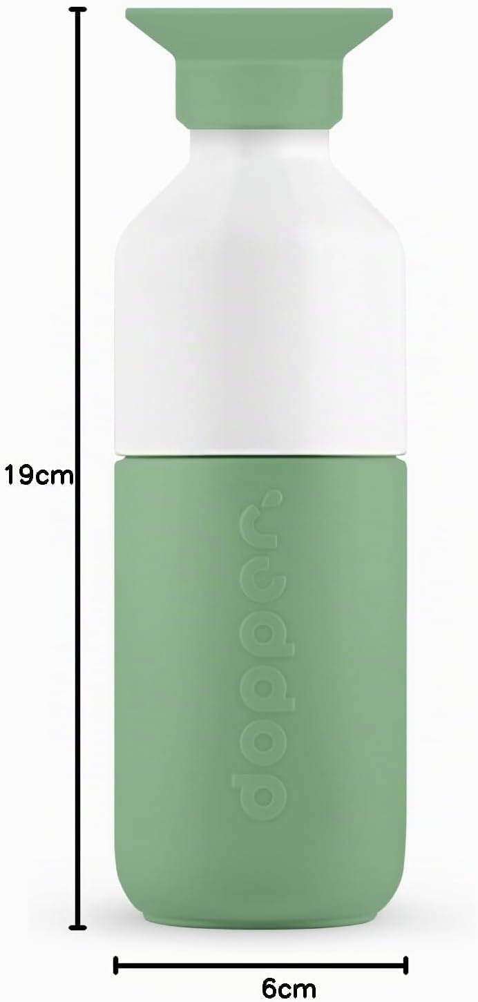 Dopper Steel Trinkflasche 350ml, 490ml, 800ml, 1.1L - Edelstahl Flasche - BPA freie Wasserflasche, 1
