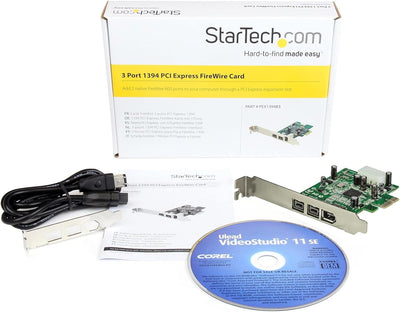 StarTech.com 3 Port 800+400 FireWire PCI Express Schnittstellen Combo Karte - PCIe 3 Port FireWire C