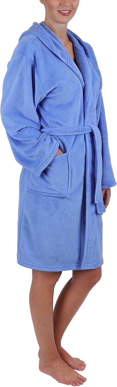Betz Kinder Bademantel STYLE mit Kapuze Kinderbademantel Farbe hellblau Grösse 128-176 140 Hellblau,