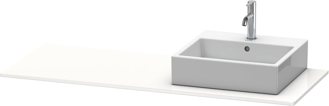 Duravit XSquare Konsole 060G, 1400x 550 mm, 1 Ausschnitt rechts, Farbe (Front/Korpus): Weiss Hochgla