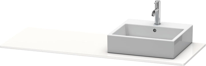 Duravit XSquare Konsole 060G, 1400x 550 mm, 1 Ausschnitt rechts, Farbe (Front/Korpus): Weiss Hochgla