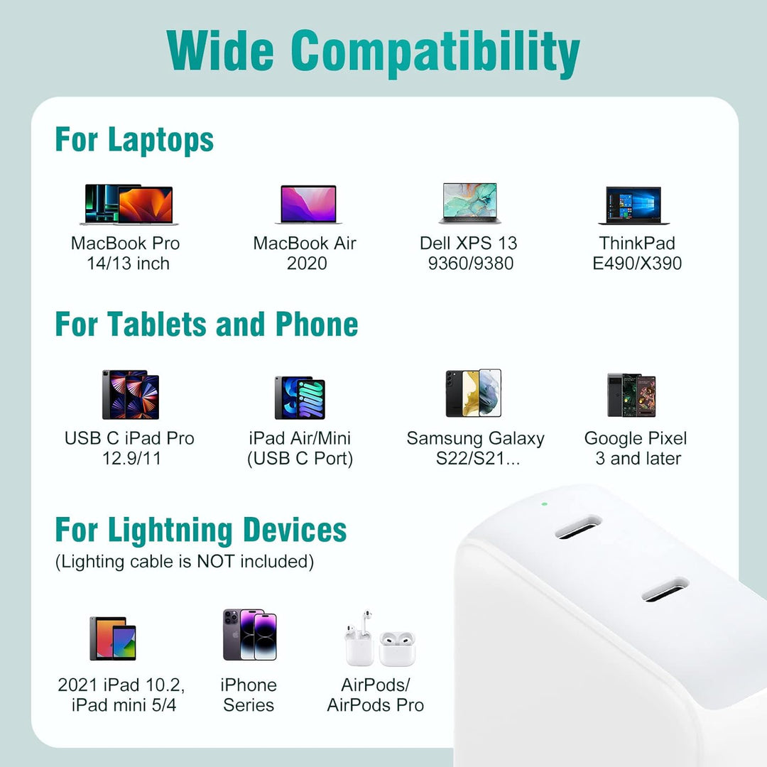 Mac Book Air Ladegerät, 67W USB C Ladegerät mit MacBook ladekabel USB C für MacBook Air 2020/2019/20