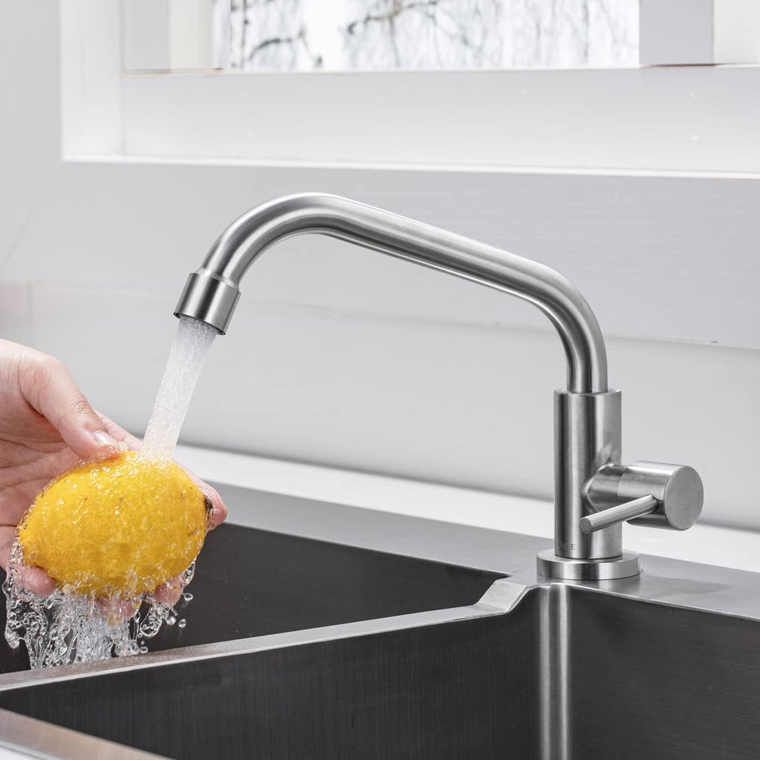 ONECE Küchenarmatur Kaltwasser Wasserhahn Küche Kaltwasserhahn mit 360° schwenkbar, Kaltwasserarmatu