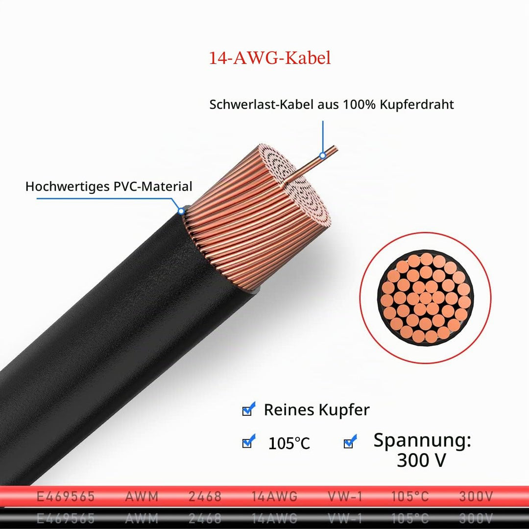 ELFCULB SAE-Splitter-Verlängerungskabel 1 auf 4 SAE-Adapter mit Polaritäts-Rückwärtsadapter für Sola