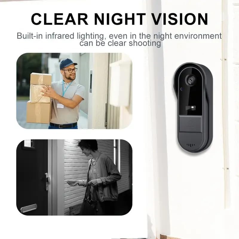 Drahtlose Video Türklingel mit Kamera Outdoor IP65 Wasserdicht 1080P kabellose Türklingel 4,3 Zoll I