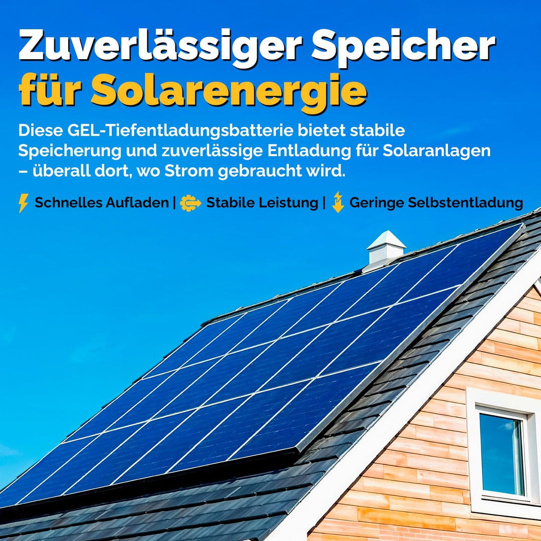 Electronicx GEL Versorgungsbatterie 12V 80Ah – GEL Batterie 12 Volt 80 Ah – Solar Batterie- Wohnmobi