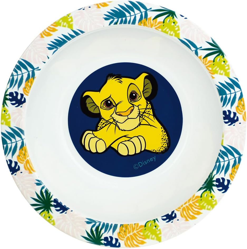 Le King Lion Geschirrset für Kinder mit Glas 220 ml, tiefer Teller Ø 16 cm, Teller Ø 22 cm, Becher 3