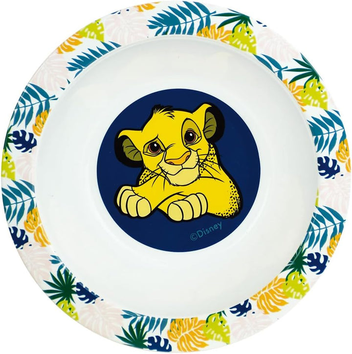 Le King Lion Geschirrset für Kinder mit Glas 220 ml, tiefer Teller Ø 16 cm, Teller Ø 22 cm, Becher 3