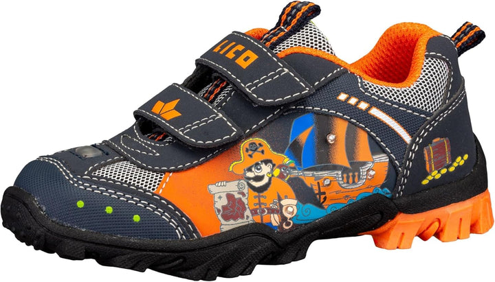 Lico Jungen Pirate V Blinky Sneaker 23 EU Marine Orange, 23 EU Marine Orange