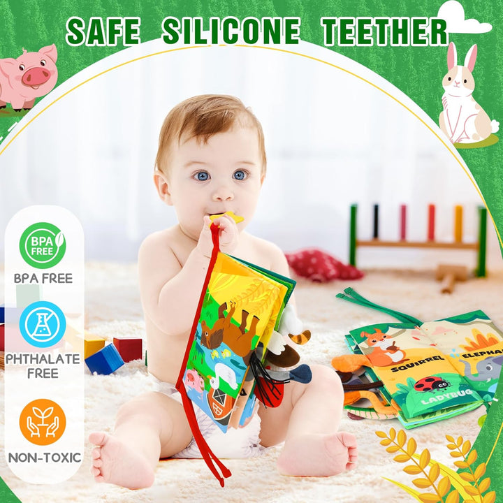 BBWOO Baby Spielzeug 0 3 6 Monate,Babybuch Quiet Book knisterbuch stoffbuch fühlbuch Baby Buch Kinde