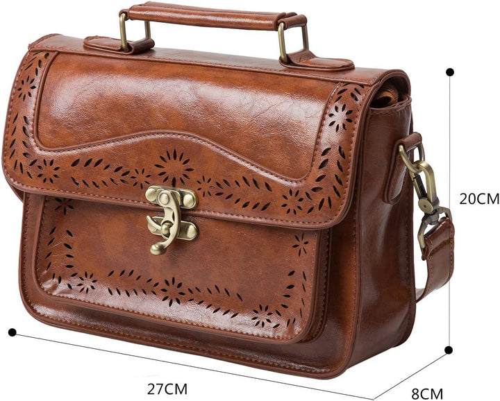 ECOSUSI Damen Umhängetasche Vintage Leder Schultertasche Kleine Crossbody Bag Damen Handtasche Klein