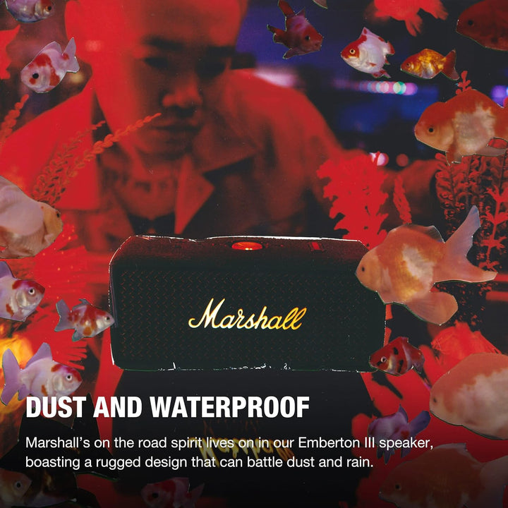 Marshall Emberton III tragbare Bluetooth Lautsprecher, kabellos, IP67 Staub und wasserfest, über 32