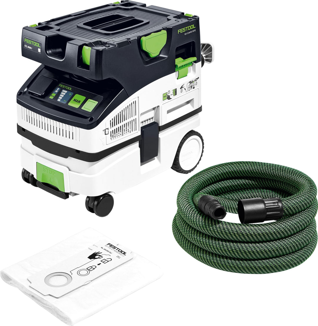 Festool Absaugmobil CTL MINI I CLEANTEC (mit Hauptfilter, SELFCLEAN Filtersack, Saugschlauch glatt Ø