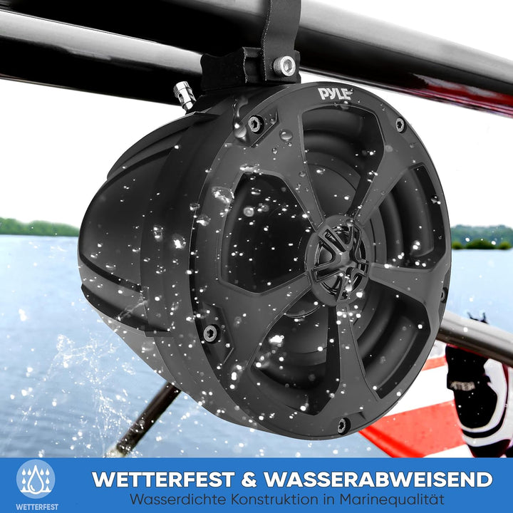 PYLE 2-Way Dual Waterproof Off-Road Speakers - 5.25 Inch 1000W Marine Grade Wake Tower Speakers Syst
