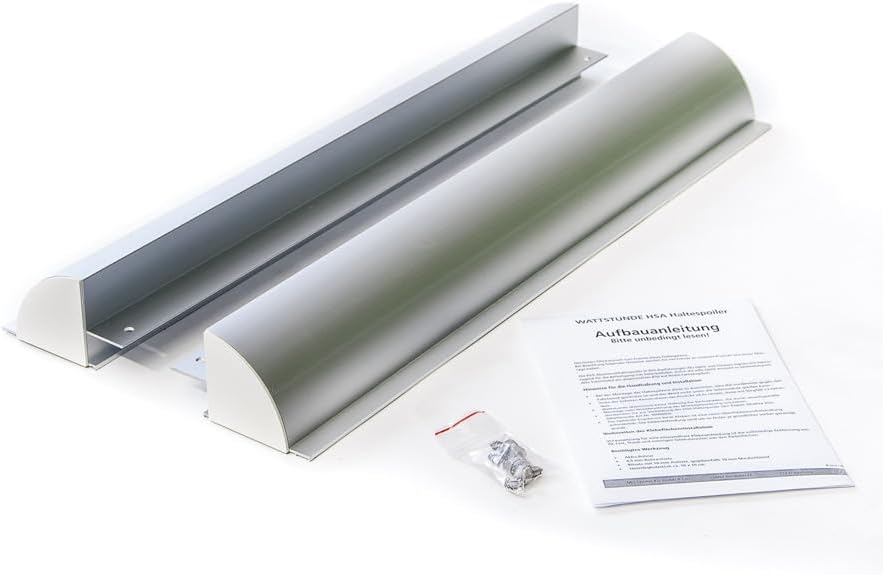 SOLA Frame Black Wohnmobil Komplettset mit Haltespoiler und Laderegler 205 W weiss Weiss 205 W, Weis