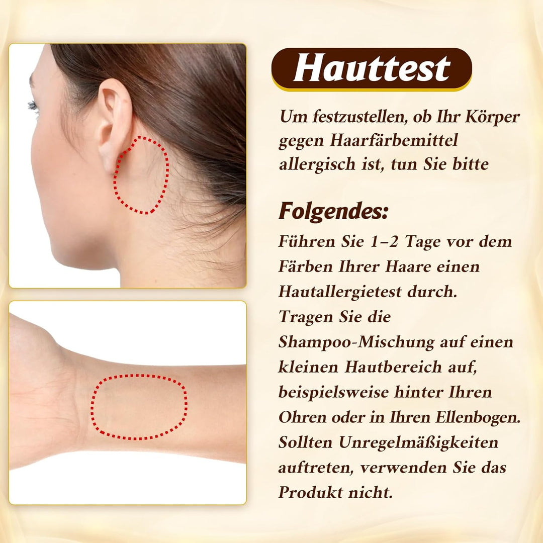 Haarfarbe Dunkelbraun Haarfärbeshampoo für Graues Haar, Sofort Haarfarben Shampoo für Männer und Fra