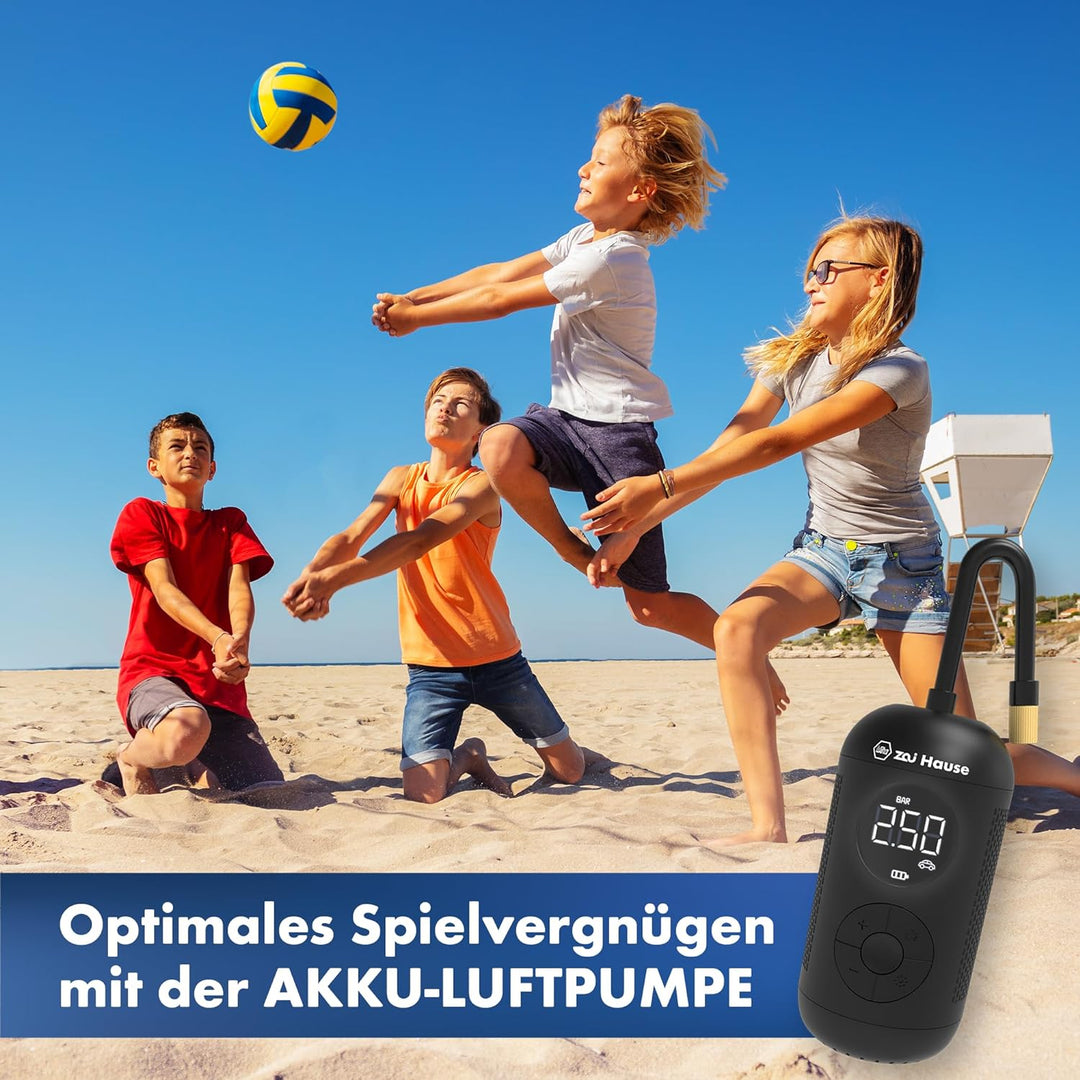 Wiha zai Hause Elektrische Luftpumpe für Fahrrad & Auto mit Akku 3,7 V inkl. Adaptern für Motorrad/B