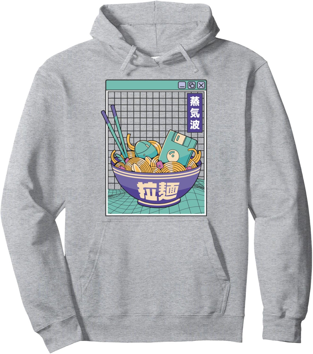 Digitale Ramenschale im japanischen Stil, Pastellfarben Pullover Hoodie