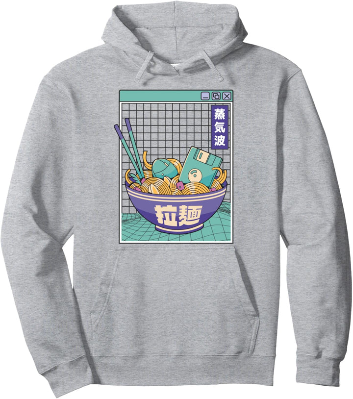 Digitale Ramenschale im japanischen Stil, Pastellfarben Pullover Hoodie