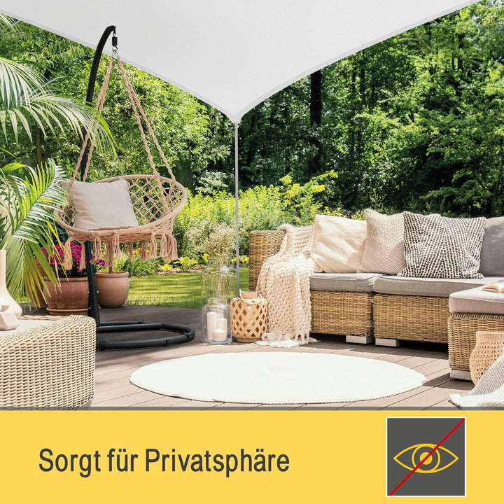 Sol Royal Sonnensegel dreieckig wasserdicht für Terrasse Balkon Garten | 7x5x5m Weiss UV Sonnenschut