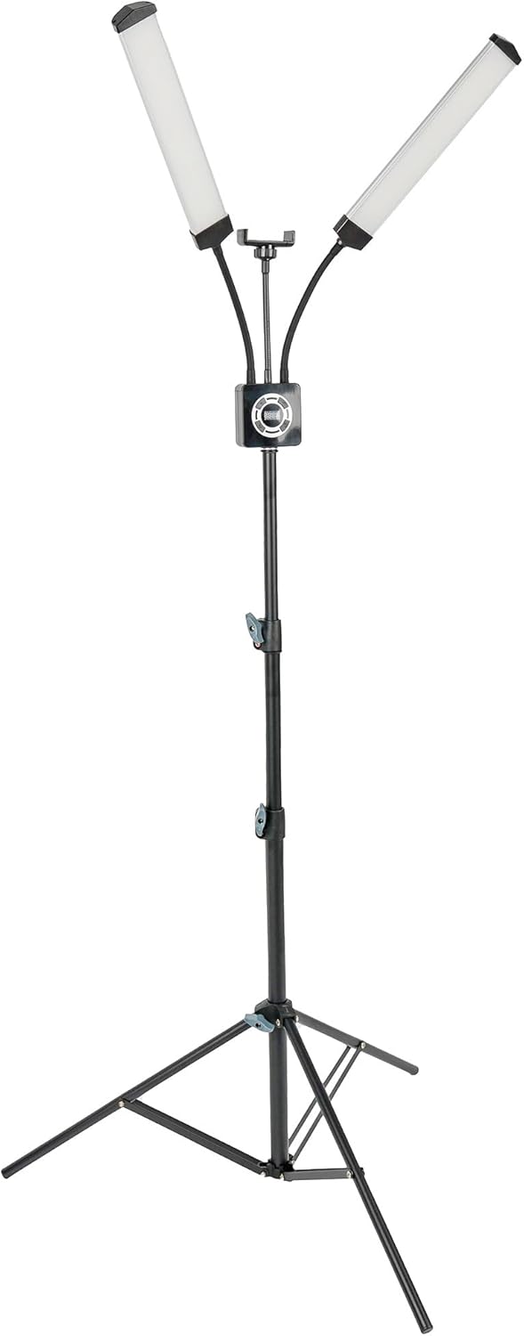 Dual Arm LED-Schönheitslicht für Wimpernverlängerung Make-up Maniküre dimmbar mit Handyhalter