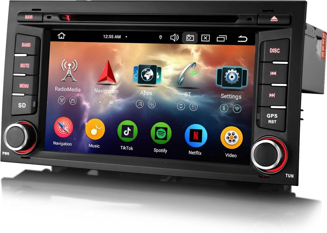 Erisin 7 Zoll 8-Kern 4GB+64GB Android 14 Autoradio GPS Navigation für Seat Leon 2013-2018 Unterstütz