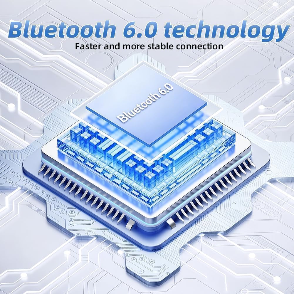 Bluetooth 6.0 Open-Ear Kopfhörer mit stabilem Sitz, 13mm Bass-Treiber, ENC Rauschunterdrückung, IPX5