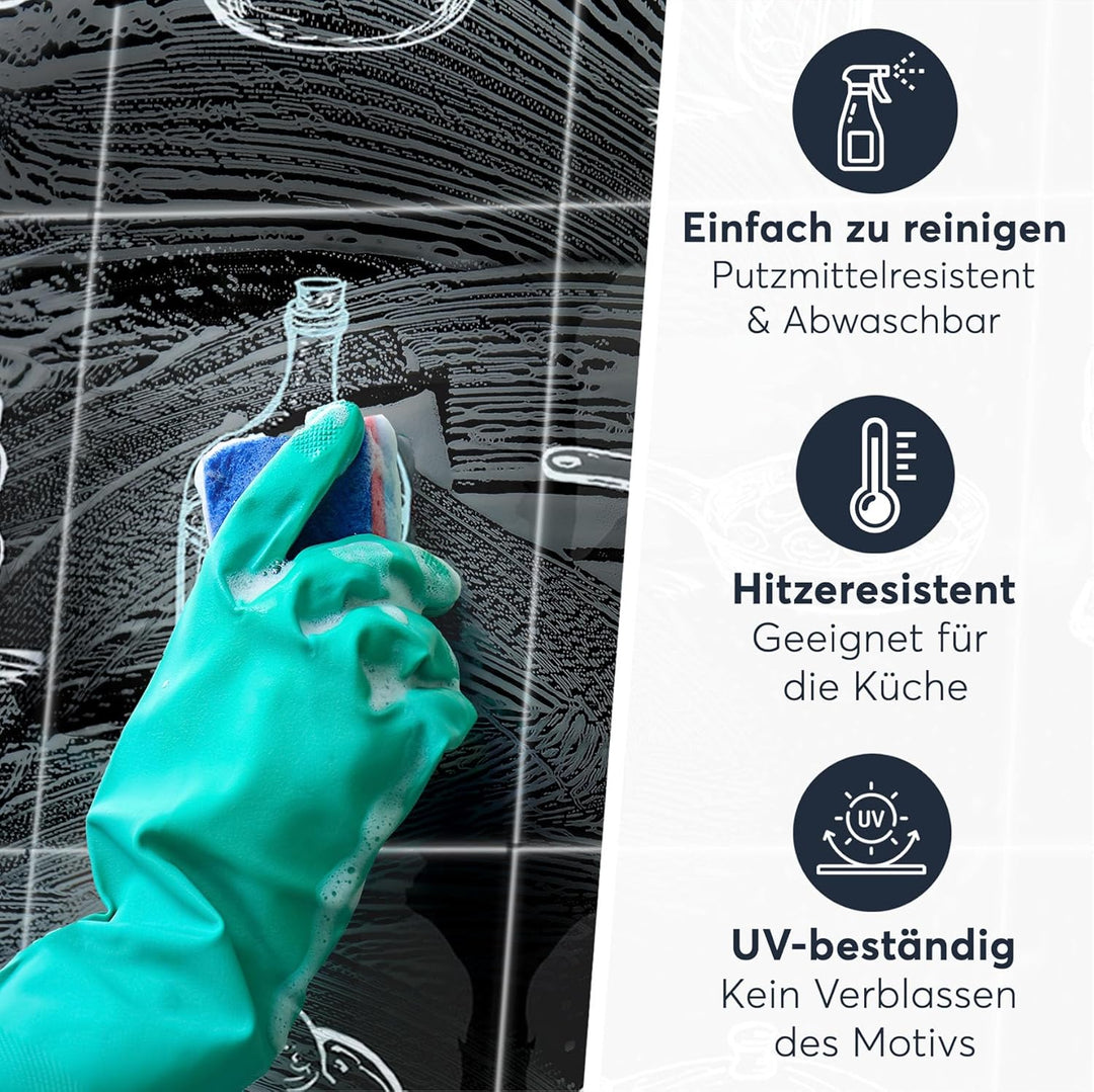 CREATISTO Klebefliesen Stickerfliesen Fliesenfolie - Klebe Folie für Wandfliesen I Klebefliesen Deko