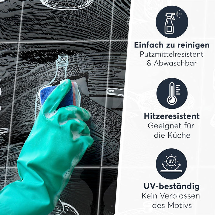 CREATISTO Klebefliesen Stickerfliesen Fliesenfolie - Klebe Folie für Wandfliesen I Klebefliesen Deko