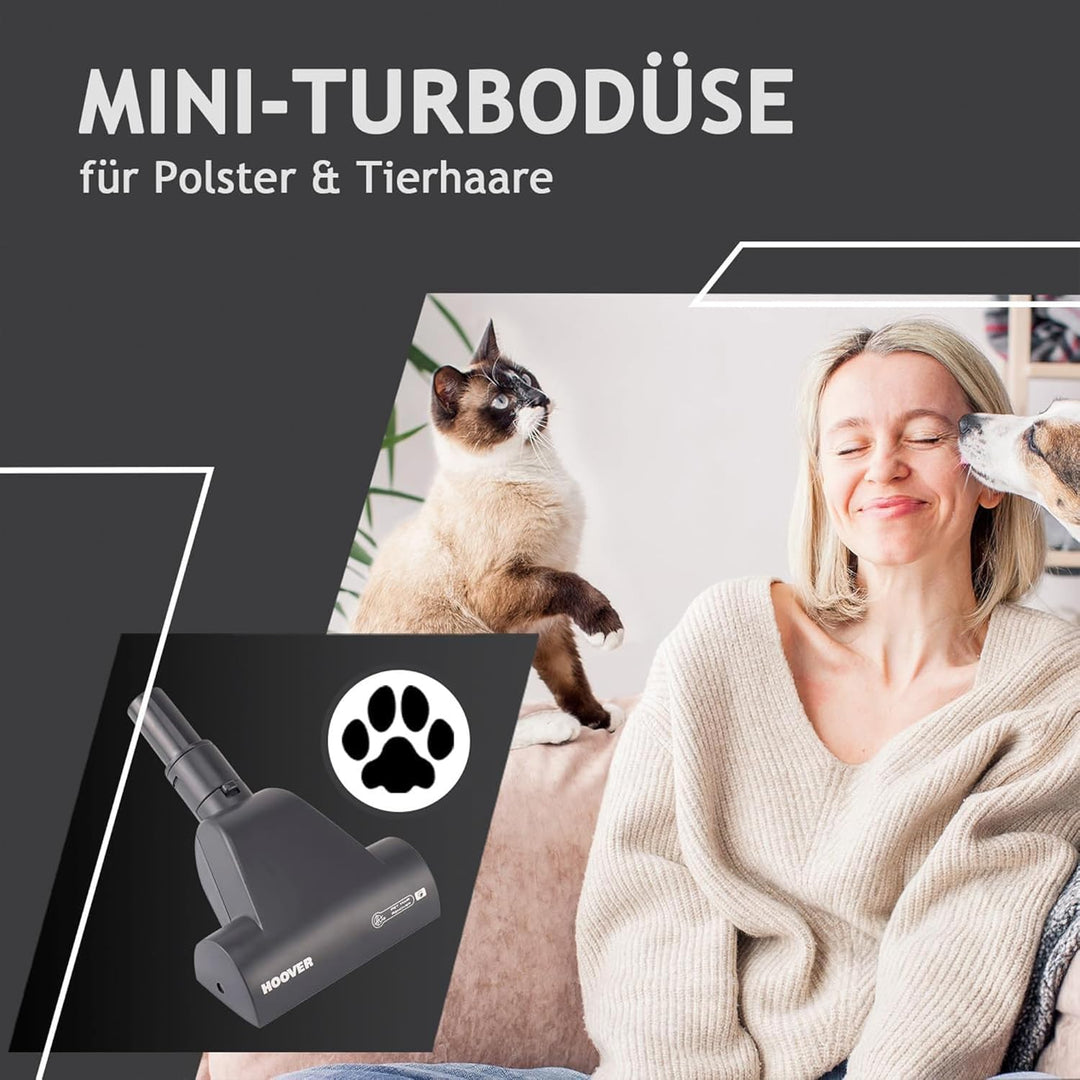Hoover Staubsauger Tierhaare BREEZE PET mit Tier-Düse I Tierhaar-Staubsauger ohne Beutel für Hundeha
