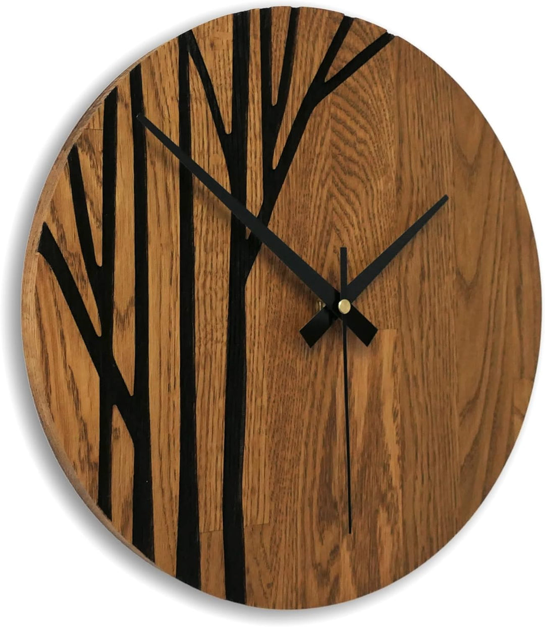 SENTOP Wanduhr aus Holz, Wanduhr aus Eiche, Moderne Wanduhr, Heimdekoration, Wanduhr aus echtem Eich