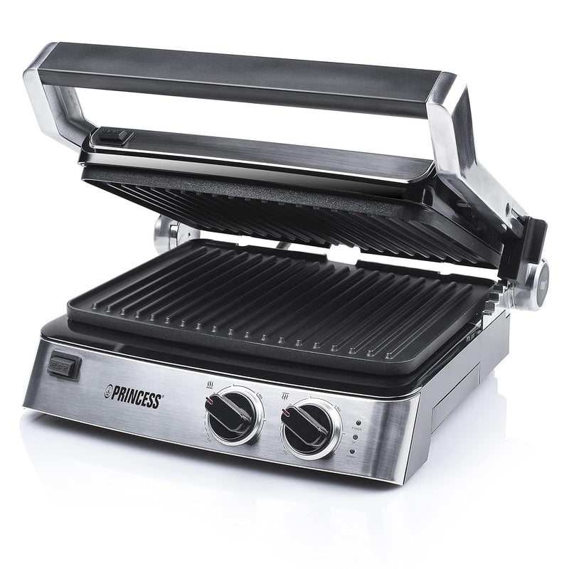 Princess Kontaktgrill/ Sandwichmaker – 180° aufklappbar mit zwei einstellbaren Thermostaten, 117300,