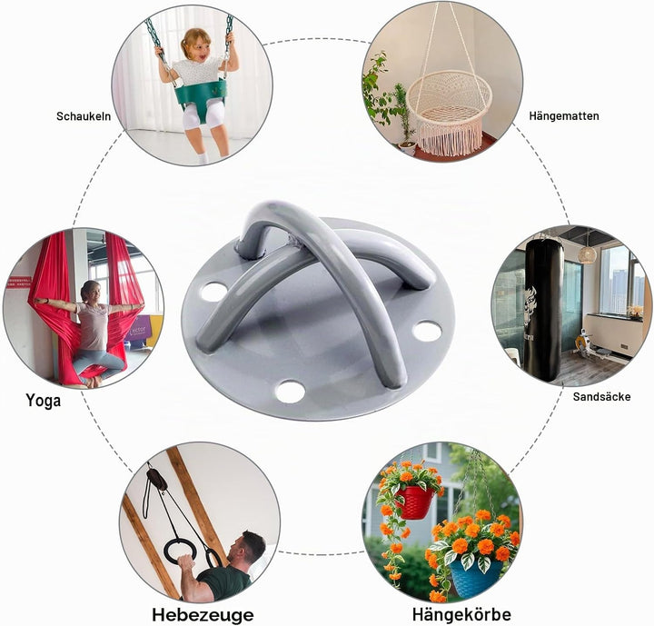 jiuzcare Suspension Trainer Mount Deckenhaken Hängesessel Wandanker Deckenhaken Schwerlast Wandhalte
