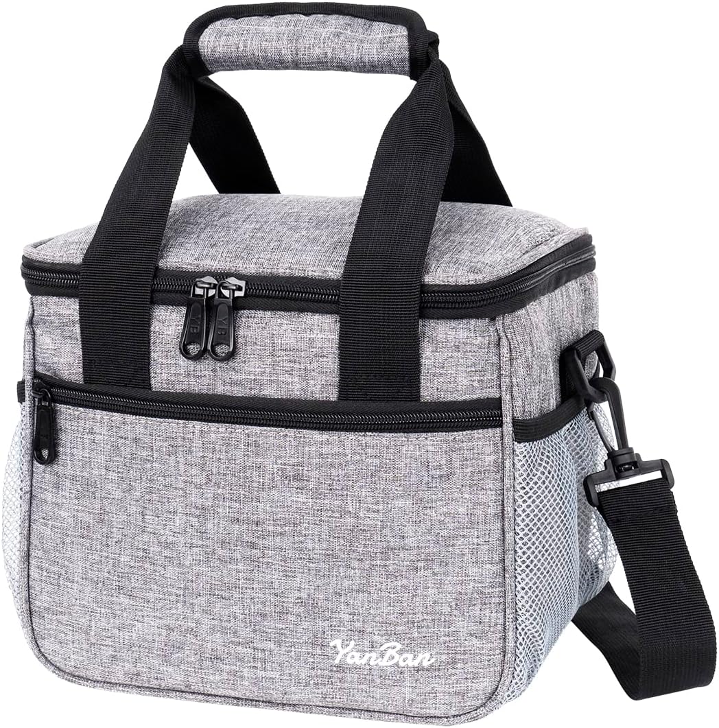 10L Lunchtasche Kühltasche Picknicktasche für Picknick/Strand/Arbeit/Reise, Grau
