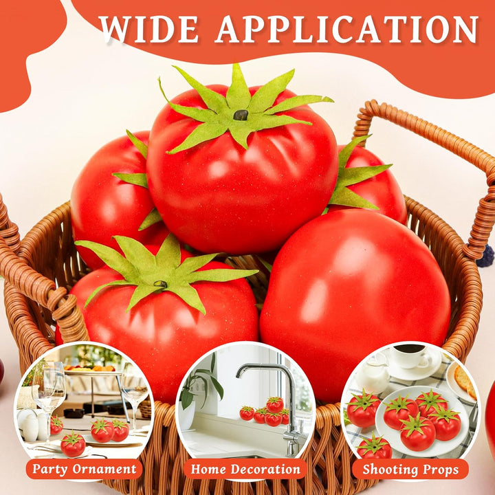 Meiwlong 6 künstliche Tomaten, lebensecht, künstliches Gemüse, Küche, Ernte, Party, Thema, Display,