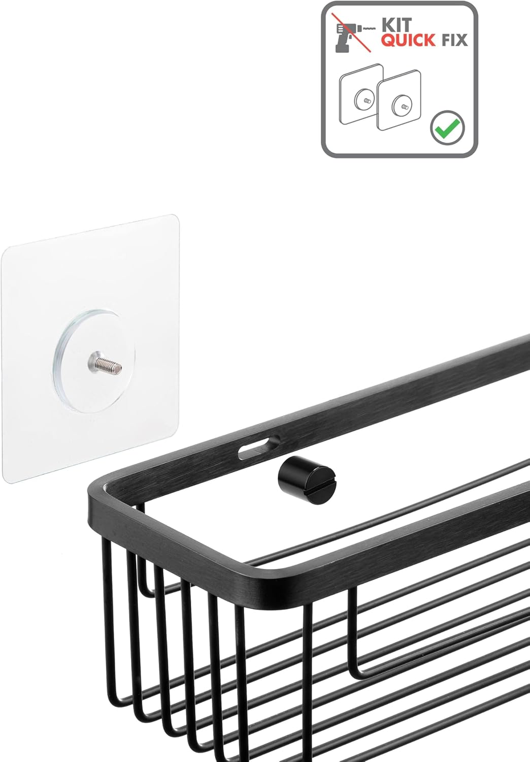 TATAY Duschkorb Ohne Bohren Oval | Mit Befestigungssystem (Quick Fix) | Belastbar bis 5 kg | 100% Ro