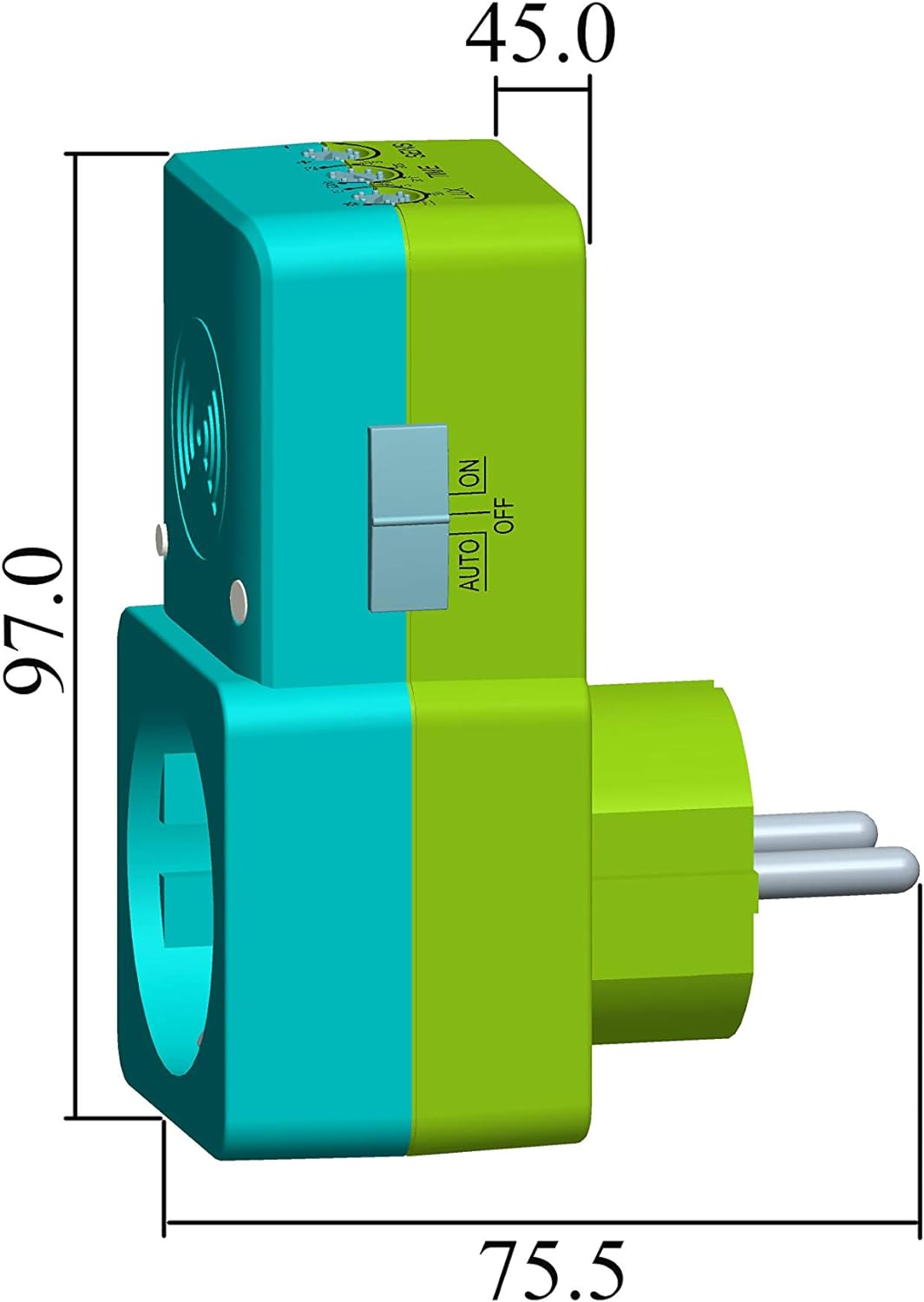 HUBER Motion 21HF Zwischenstecker Radar Bewegungsmelder 180° für Steckdose I 230V / 1200W Bewegungss