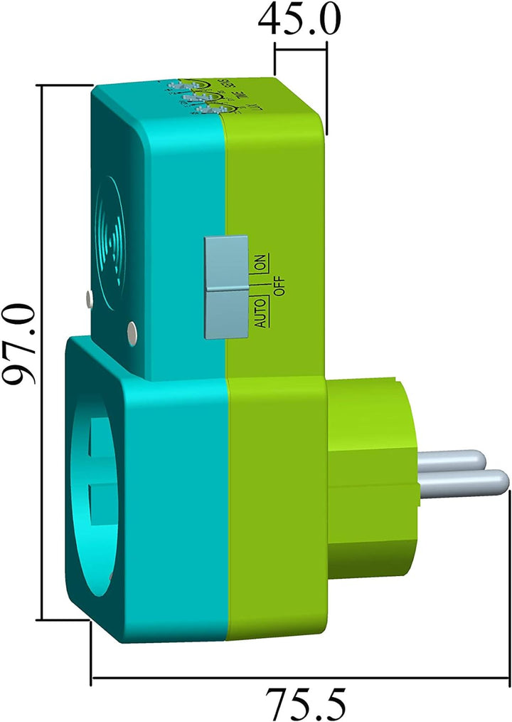 HUBER Motion 21HF Zwischenstecker Radar Bewegungsmelder 180° für Steckdose I 230V / 1200W Bewegungss
