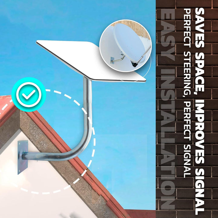 DOJA Barcelona | Wand SAT Halterung | Packung 1 | L-förmiger Wand Antennenmast | Ø 38mm | 33 X 25cm