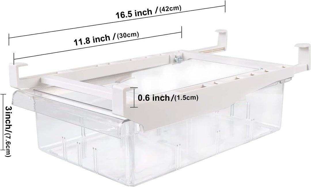 shopwithgreen Kühlschrank Organizer Schublade mit Griffen–2 Stücke Kühlschrankbox mit versenkbarer S